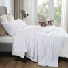 VHC Brands White Waffle Weave King Blanket 90x108 - 100% Cotton, Lightweight, for Bed, Couch, Sofa - Farmhouse Boho Bedroom & Living Room Decor