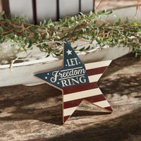 My Country Let Freedom Ring MDF Star Ornament 6x6x0.25