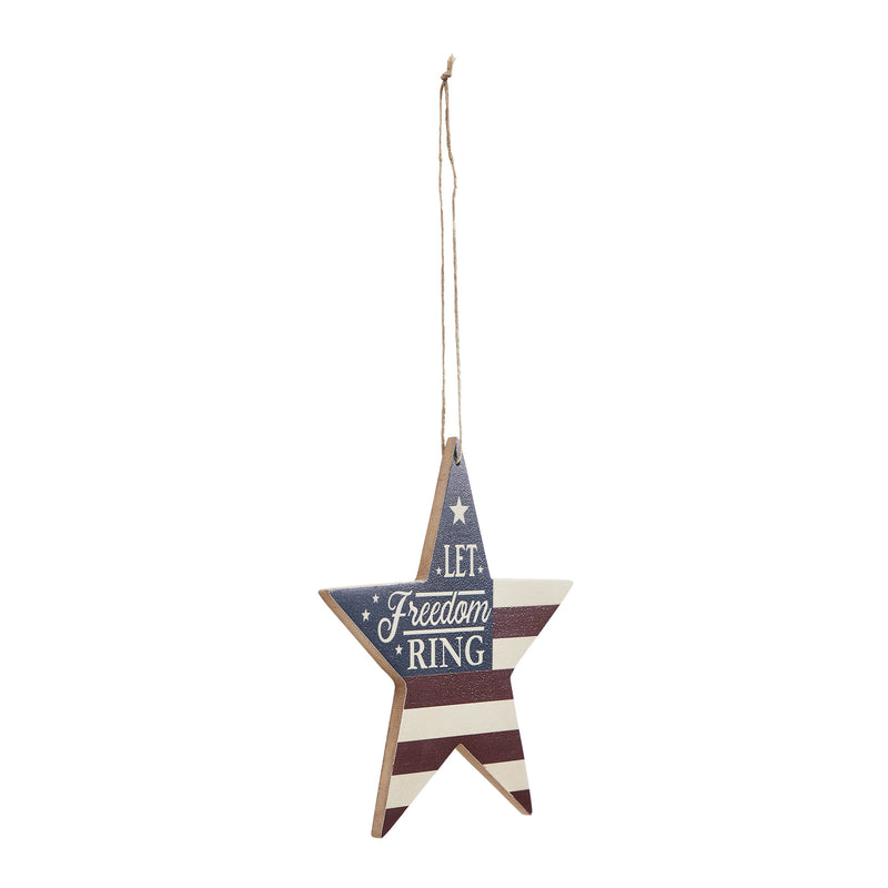 My Country Let Freedom Ring MDF Star Ornament 6x6x0.25 **BACKORDERED UNTIL MARCH 2025**