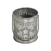 Votive Candle Holder w/ Punched Stars Band Black Zinc Iron 3.75x3.25x3.25 **BACKORDERED UNTIL MARCH 2025**