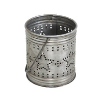 Votive Candle Holder w/ Punched Stars Band Black Zinc Iron 3.75x3.25x3.25 **BACKORDERED UNTIL MARCH 2025**