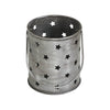 Votive Candle Holder w/ Punched Stars Black Zinc Iron 3.75x3.25x3.25 **BACKORDERED UNTIL MARCH 2025**