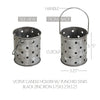 Votive Candle Holder w/ Punched Stars Black Zinc Iron 3.75x3.25x3.25 **BACKORDERED UNTIL MARCH 2025**