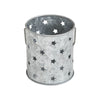 Votive Candle Holder w/ Punched Stars Galvanized 3.75x3.25x3.25 **BACKORDERED UNTIL MARCH 2025**