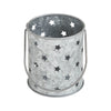 Votive Candle Holder w/ Punched Stars Galvanized 3.75x3.25x3.25 **BACKORDERED UNTIL MARCH 2025**