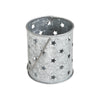 Votive Candle Holder w/ Punched Stars Galvanized 3.75x3.25x3.25 **BACKORDERED UNTIL MARCH 2025**