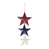 Painted Metal RWB Stars Wall Hanging w/ Jute Twine 20x8x1 **BACKORDERED UNTIL MARCH 2025**