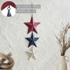 Painted Metal RWB Stars Wall Hanging w/ Jute Twine 20x8x1 **BACKORDERED UNTIL MARCH 2025**