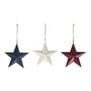 Painted Metal RWB Stars Ornament Set of 3 Colors 6x6x1 **BACKORDERED UNTIL MARCH 2025**