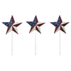 Painted Metal American Flag Theme Star on Pick Set of 3 12x5.5 **BACKORDERED UNTIL MARCH 2025**