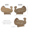 Harvest Leaf Carved Wooden Turkey 10x14x2