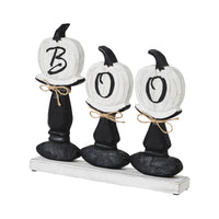 BOO Pumpkins Wooden Table Sign 12.5x13.5x2