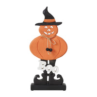 Boo Wooden Jack-O-Lantern 15.5x7.25x2