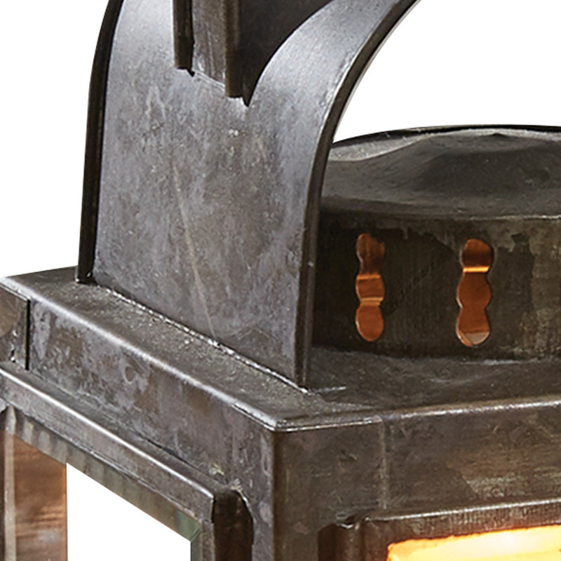 OIL LANTERN BEVEL GLASS LAMP 10.5"H X 4"W X 4"D