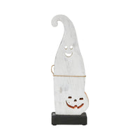 Happy Jack-O-Lantern Wooden Ghost 12.5x4.25x2