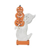 Stacked Jack-O-Lantern Wooden Ghost 11x6x2