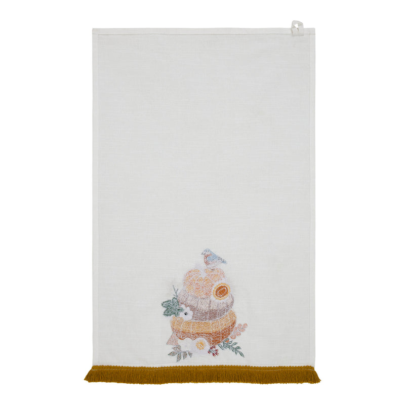 Pumpkin Floral Tea Towel 19x28