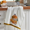 Pumpkin Floral Tea Towel 19x28