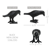 Black Metal Crow 3.5x6.25x3