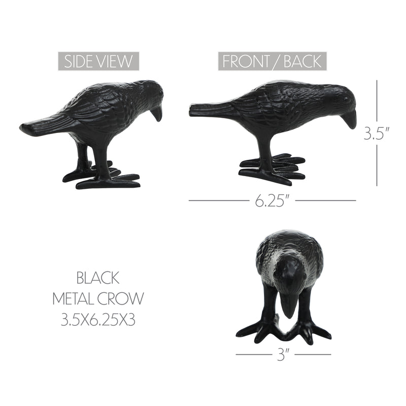 Black Metal Crow 3.5x6.25x3