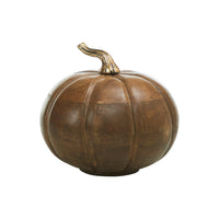 Heirloom Wooden Pumpkin Walnut Brown 6.5x7x7