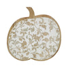 White Wash Wooden Carved Vine Pumpkin 14x14x1.5
