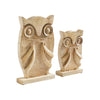 Wooden Owl Natural Set of 2 - 9.75 and 13.25 inch **BACKORDERED UNTIL JUNE 2025**