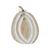 Carved Wooden Pumpkin Distressed White 12x8.75x1.5