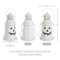 Halloween Lantern Tealight Holder Antique White 12x8x6