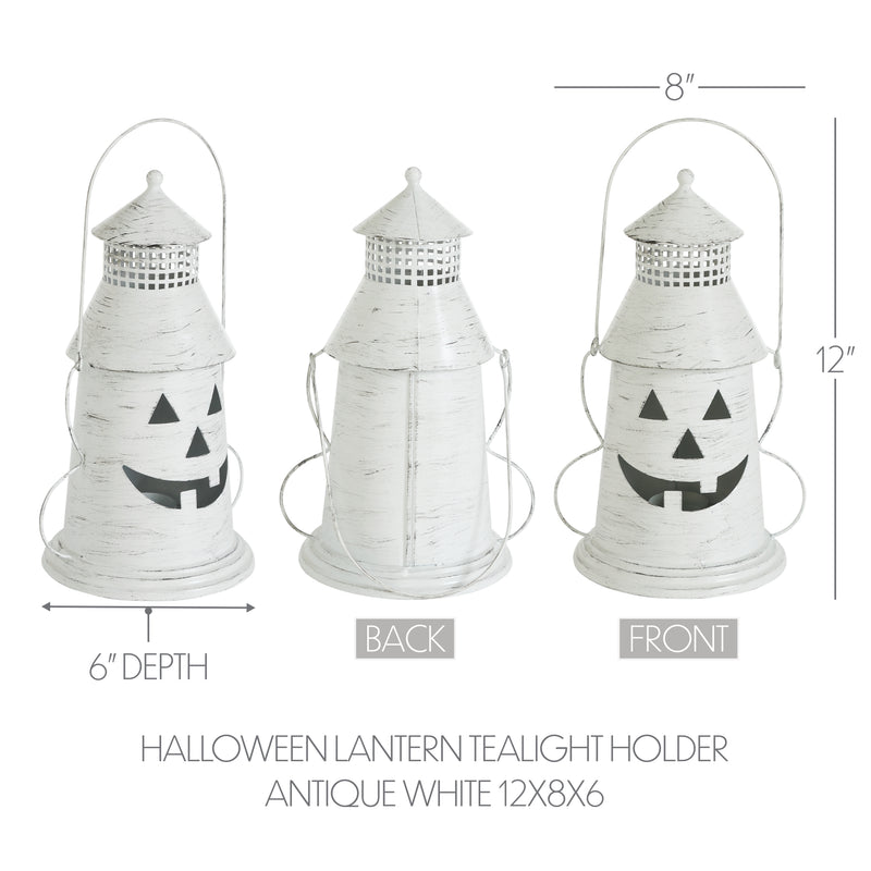 Halloween Lantern Tealight Holder Antique White 12x8x6