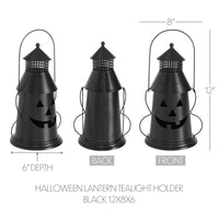 Halloween Lantern Tealight Holder Black 12x8x6