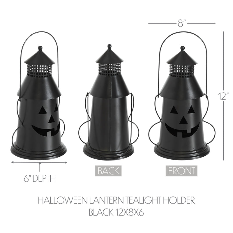 Halloween Lantern Tealight Holder Black 12x8x6