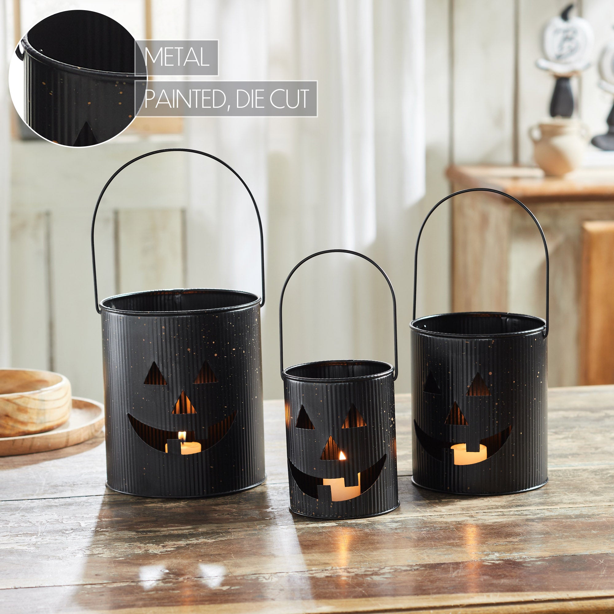 VHC Brands Jack-O-Lantern Bucket - Thumbnail 2