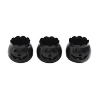 Jack-O-Lantern Candle Holder Black Set of 3 - 3x3.5x3.5