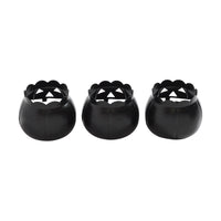 Jack-O-Lantern Candle Holder Black Set of 3 - 3x3.5x3.5