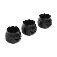 Jack-O-Lantern Candle Holder Black Set of 3 - 3x3.5x3.5