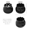 Jack-O-Lantern Candle Holder Black Set of 3 - 3x3.5x3.5
