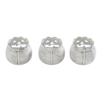 Jack-O-Lantern Candle Holder Antique White Set of 3 - 3x3.5x3.5