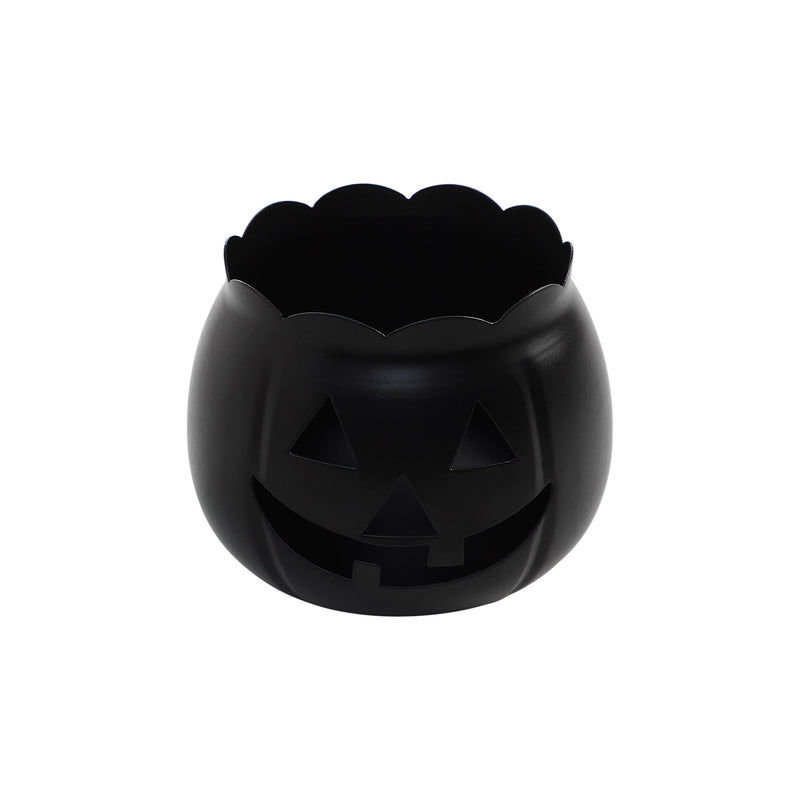 Jack-O-Lantern Candle Holder Black 4.25x5.25x5.25 **BACKORDERED UNTIL AUGUST 2025**