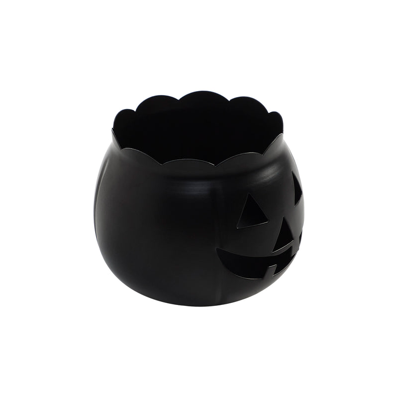 Jack-O-Lantern Candle Holder Black 4.25x5.25x5.25 **BACKORDERED UNTIL AUGUST 2025**