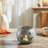 Jack-O-Lantern Candle Holder Antique Grey 4.25x5.25x5.25 **BACKORDERED UNTIL AUGUST 2025**