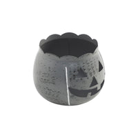 Jack-O-Lantern Candle Holder Antique Grey 4.25x5.25x5.25 **BACKORDERED UNTIL AUGUST 2025**