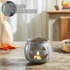 Jack-O-Lantern Candle Holder Antique Grey 4.25x5.25x5.25 **BACKORDERED UNTIL AUGUST 2025**