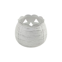 Jack-O-Lantern Candle Holder Antique White 4.25x5.25x5.25 **BACKORDERED UNTIL AUGUST 2025**