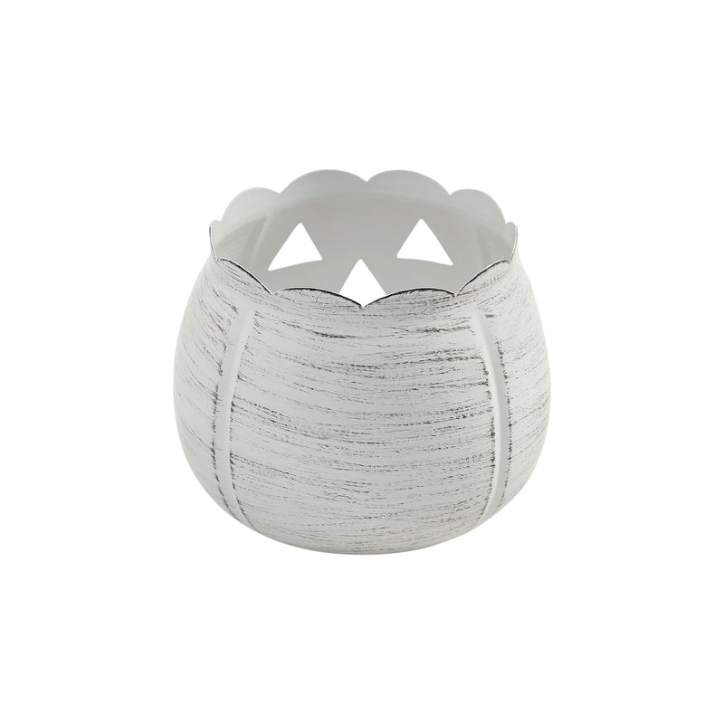 Jack-O-Lantern Candle Holder Antique White 4.25x5.25x5.25 **BACKORDERED UNTIL AUGUST 2025**