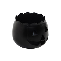 Jack-O-Lantern Candle Holder Black 6.25x7.5x7.5 **BACKORDERED UNTIL AUGUST 2025**
