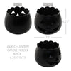 Jack-O-Lantern Candle Holder Black 6.25x7.5x7.5 **BACKORDERED UNTIL AUGUST 2025**