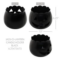 Jack-O-Lantern Candle Holder Black 6.25x7.5x7.5 **BACKORDERED UNTIL AUGUST 2025**