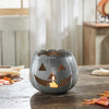 Jack-O-Lantern Candle Holder Antique Grey 6.25x7.5x7.5 **BACKORDERED UNTIL AUGUST 2025**