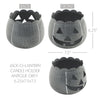 Jack-O-Lantern Candle Holder Antique Grey 6.25x7.5x7.5 **BACKORDERED UNTIL AUGUST 2025**